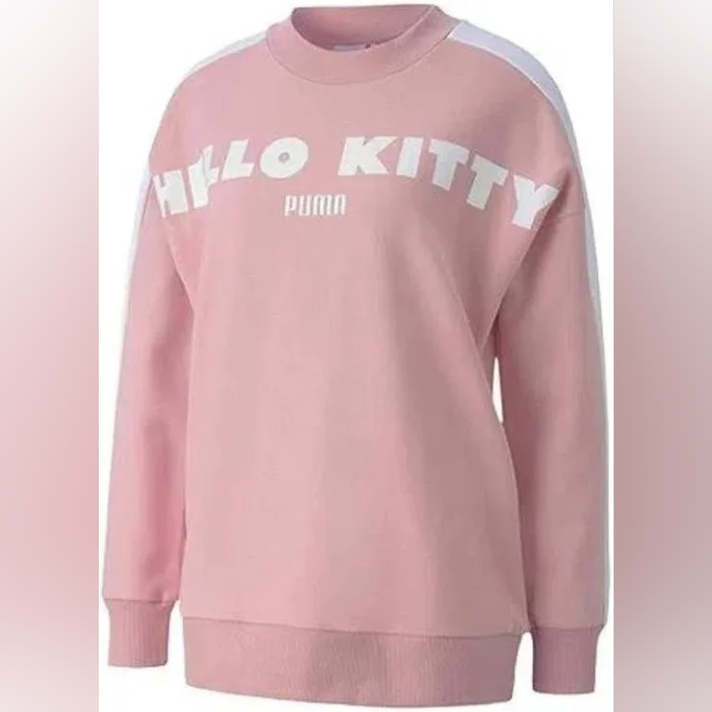 Hello Kitty x Puma Pink and White Crew Neck Sweater